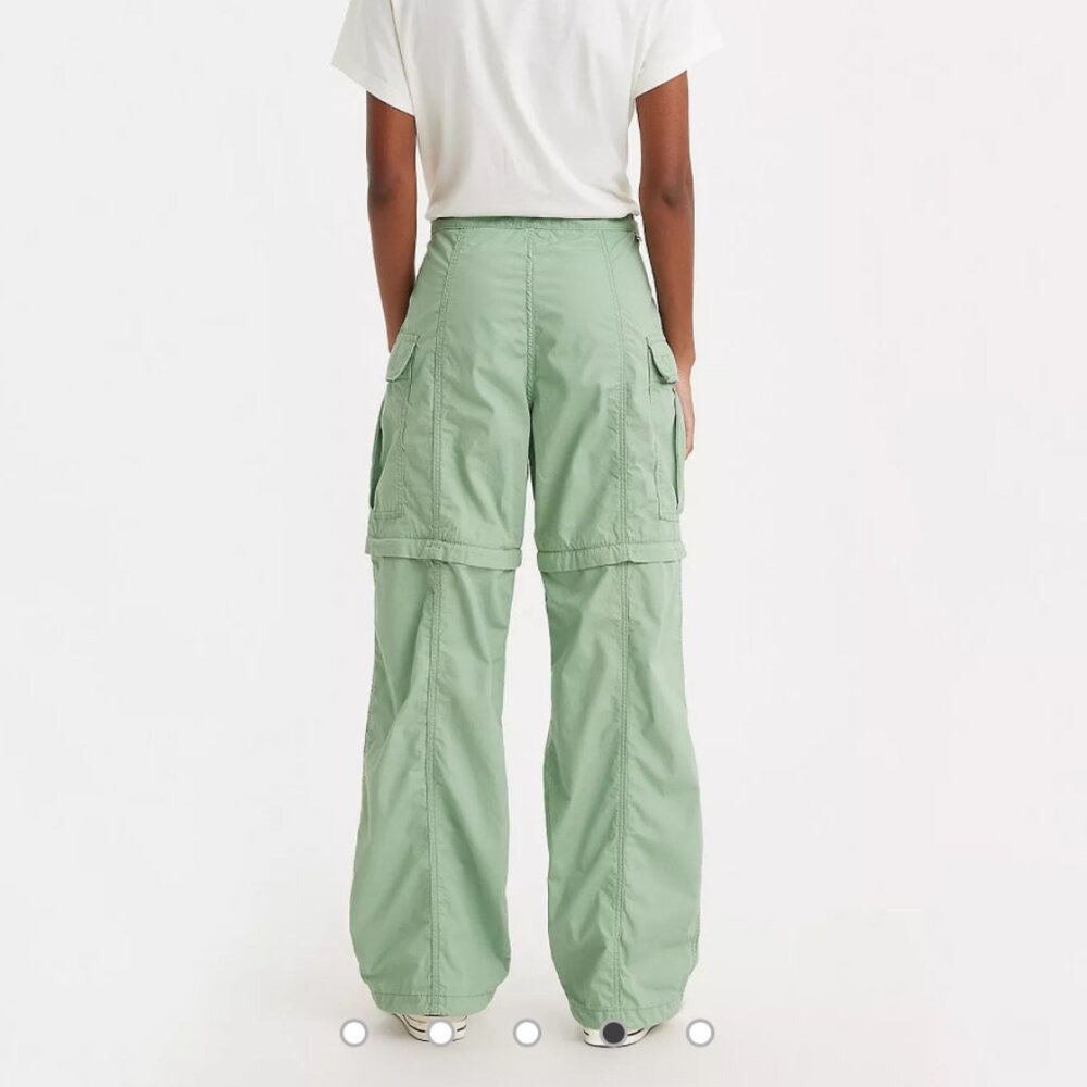 035 Levis X Free People Convertible Cargo Pants in Jade NWT Size 28 - Picture 4 of 12